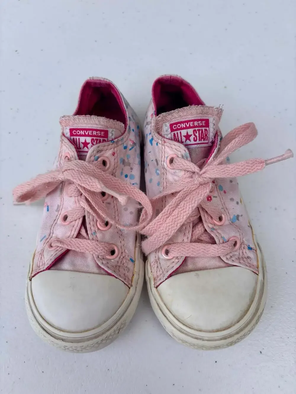 Converse‎ Chuck Taylor All Star Kids Pink Floral Polka Dot Sneakers Size 9